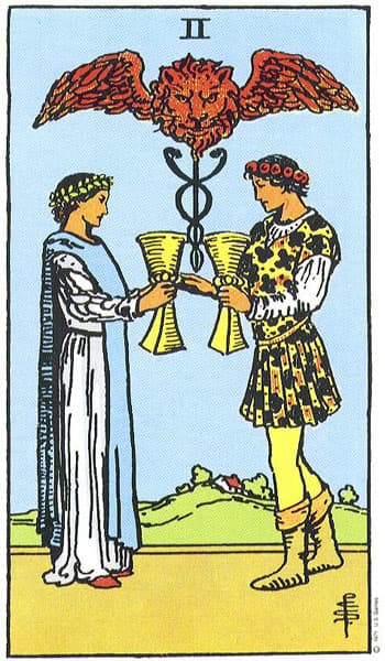 Two of Cups tarot card preview