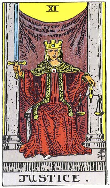 Justice tarot card preview